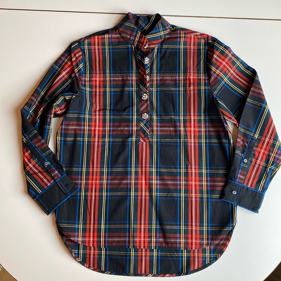 JCrew 🎄embellished tartan popover top - Picture 4 of 10